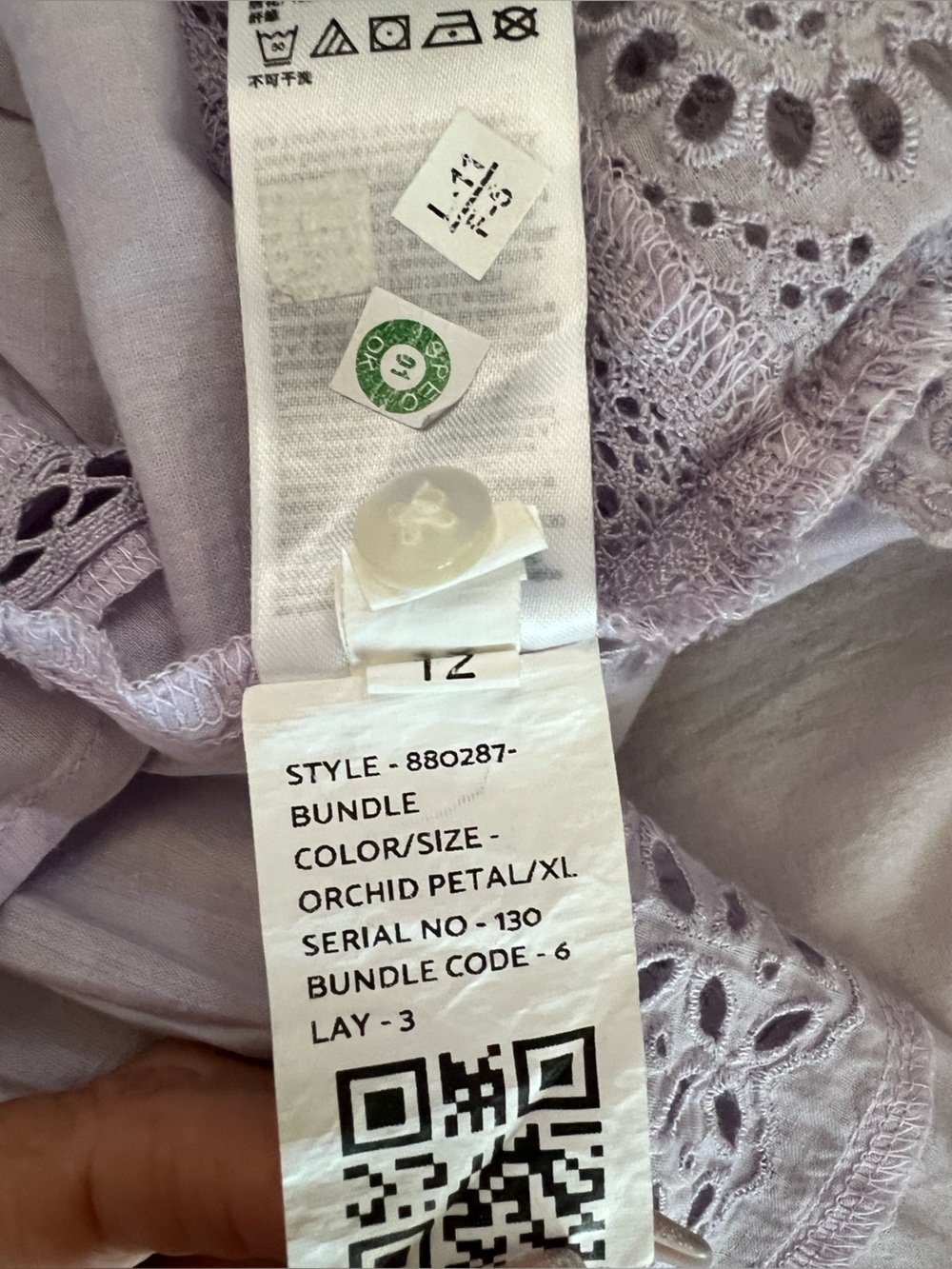 Cotton GAP Pale Lavender Lightweight Button-Front Tiered Midi Dress - Picture 13 of 13